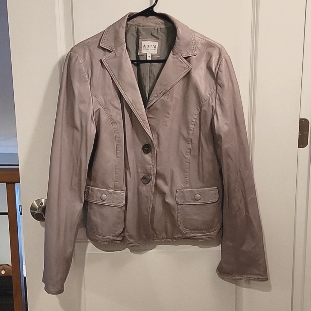 Armani Collezioni lambskin leather jacket